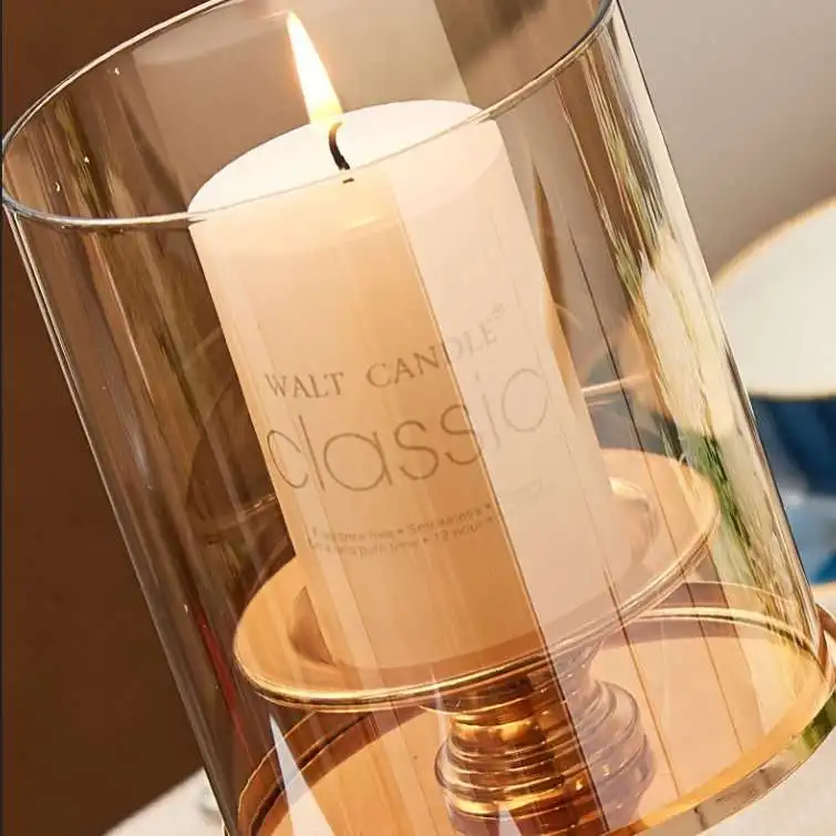 Naxilai 1pcs 10x12cm Open Ended Candle Shade Hurricane Candle Holder Sleeve Glass Lamp Shade Replacement