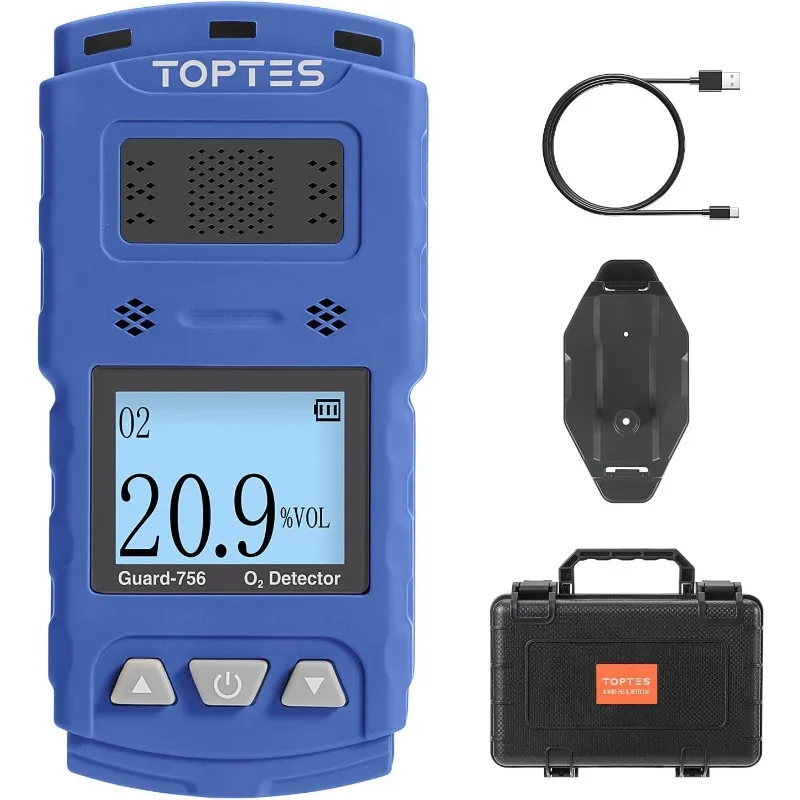 

Portable Oxygen Detector, 0.5s Fast Response, Rechargeable O2 Detector, with Vibration, Visual &
