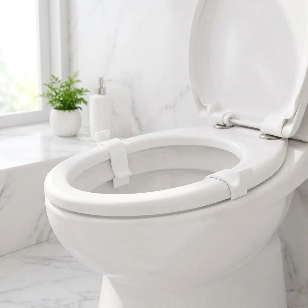 5Pcs Toilet Seat Stabilizers White Anti-Slip Bumper Clips No-Drilling Silicone Toilet Seat Lifter Seat Fixing Hardware