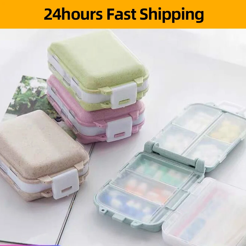 

Mini Portable Pills Box Organizer 3 Layer 8 Grids Tablet Storage Container 7 Days Medicine Dispenser Pill Case Travel Pillbox