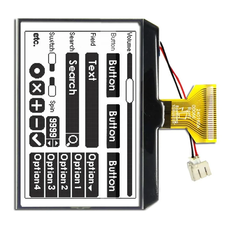 BNVN-LCD Display Module 3.4"240X160 Dot Matrix Black On White For Instruments Meters Smart Devices