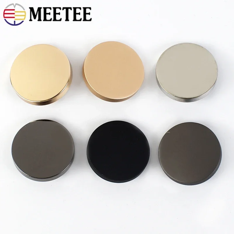 10Pcs 10-28mm Meetee Metal Shank Buttons Round Coat Jacket Clasps for Clothing Shirt Button Decoration Sewing Accessories