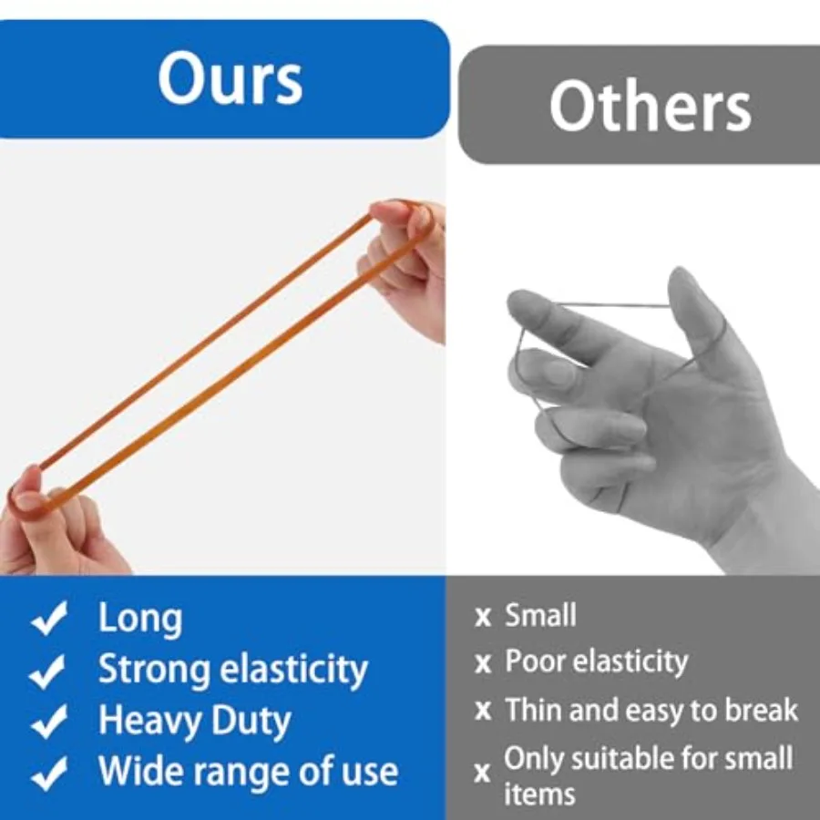 أربطة سلة المهملات شديدة التحمل مقاس 12 بوصة 12 عبوة من الأربطة المطاطية الكبيرة لعلب 833 جالونًا ومجلدات الملفات أربطة مرنة للمنزل والمكتب #5