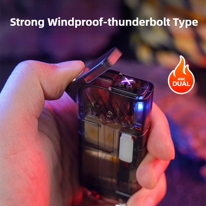 

5 in 1 Mini Key Chain Flashlight Portable Rechargeable LED Lighter Super Bright Opener SOS Strobe for Camping Hiking Outdoor Use