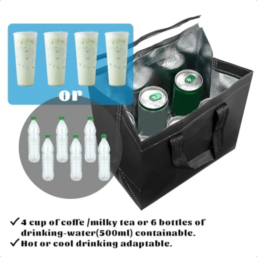 20 Pack Insulated Take Away Bags Small Insulated Cooler Bag Grocery Bags Insulated Grocery Bag for HotCold Food Food Delivery 9