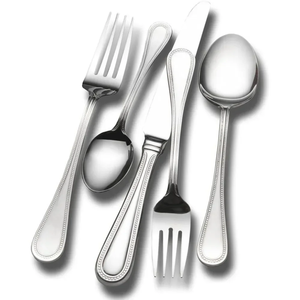 

18/10 Stainless Steel Cutlery 12, Includes 5 Serving Utencils, 65 Piece Set