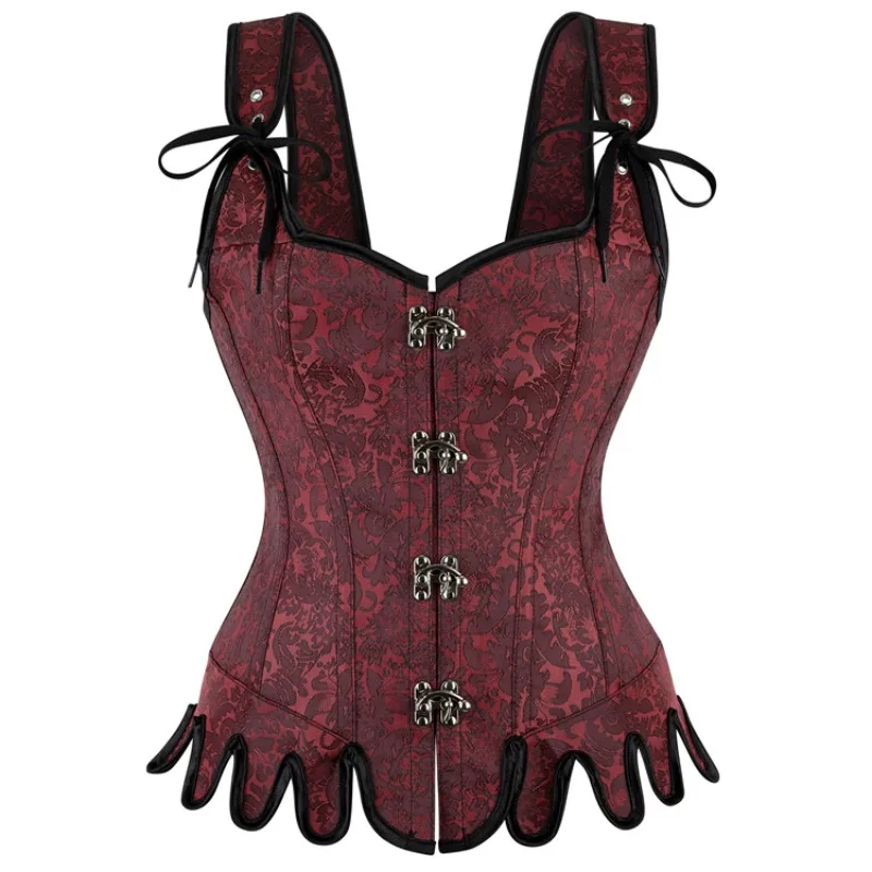Steampunk Leather Women Corset Straps Overbust Corsets Vest Vintage Gothic Corsets Bustiers Top