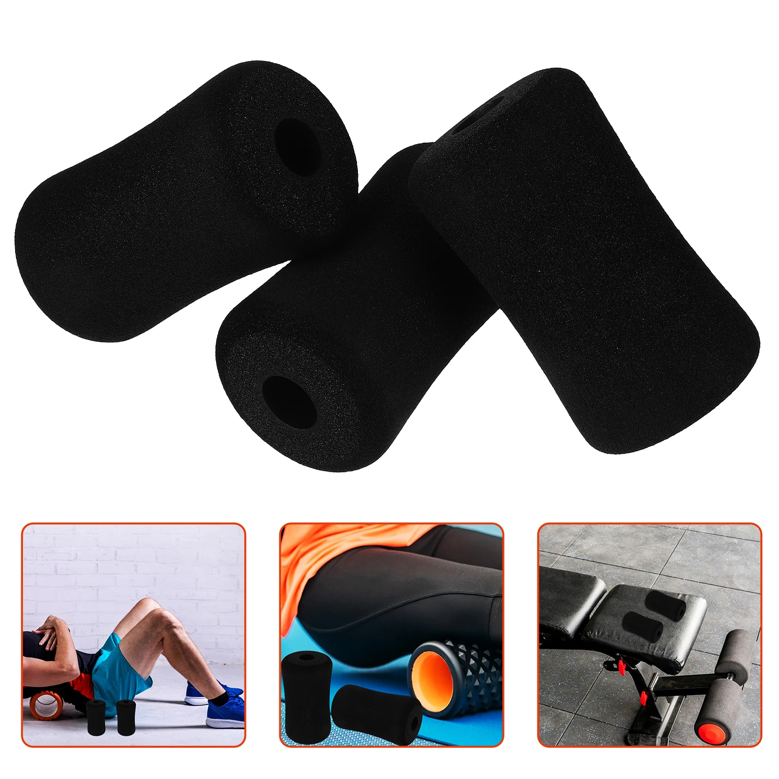 

3 Pcs Fitness Equipment Sponge Cover Roller Machine Parts Leg Pads Foot for Legs Refill Exercise
