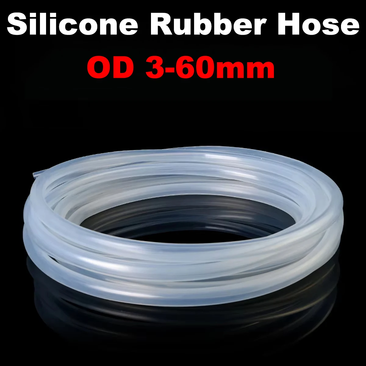 1/5 Meter Food Grade Flexible Nontoxic Silicone Tube ID 2 2.5 3 4 5 6 7 8 9 10 12mm~50mm Clear Transparent Silicone Rubber Hose