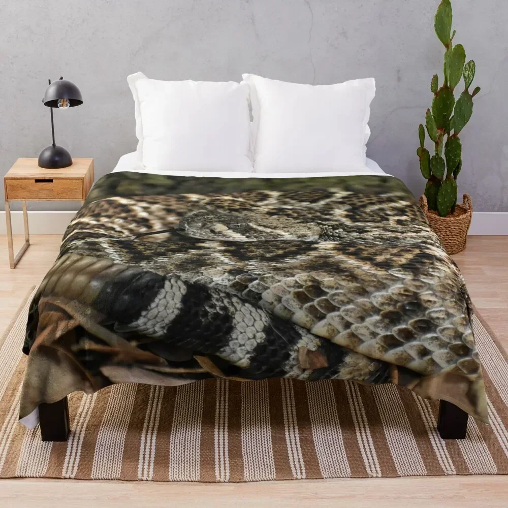 

Western Diamondback Rattlesnake Print Throw Blanket Warm Accent Blanket for Living Room Decoration