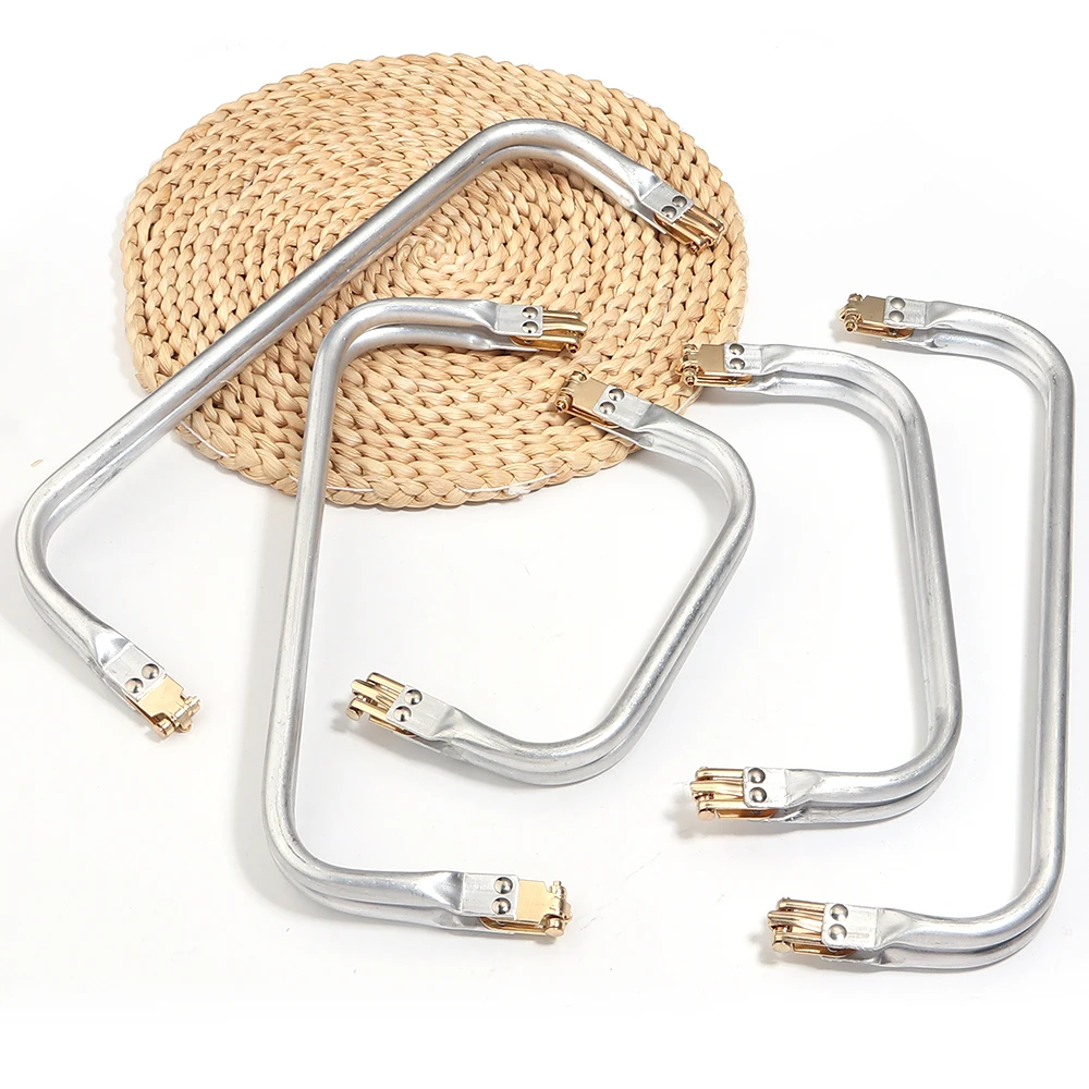 1pc Square Metal Aluminum Tube Frame Bag Handle Accessories Bag Parts Frame For Wallet Doctor Purse Frame Aluminum Opening Clamp