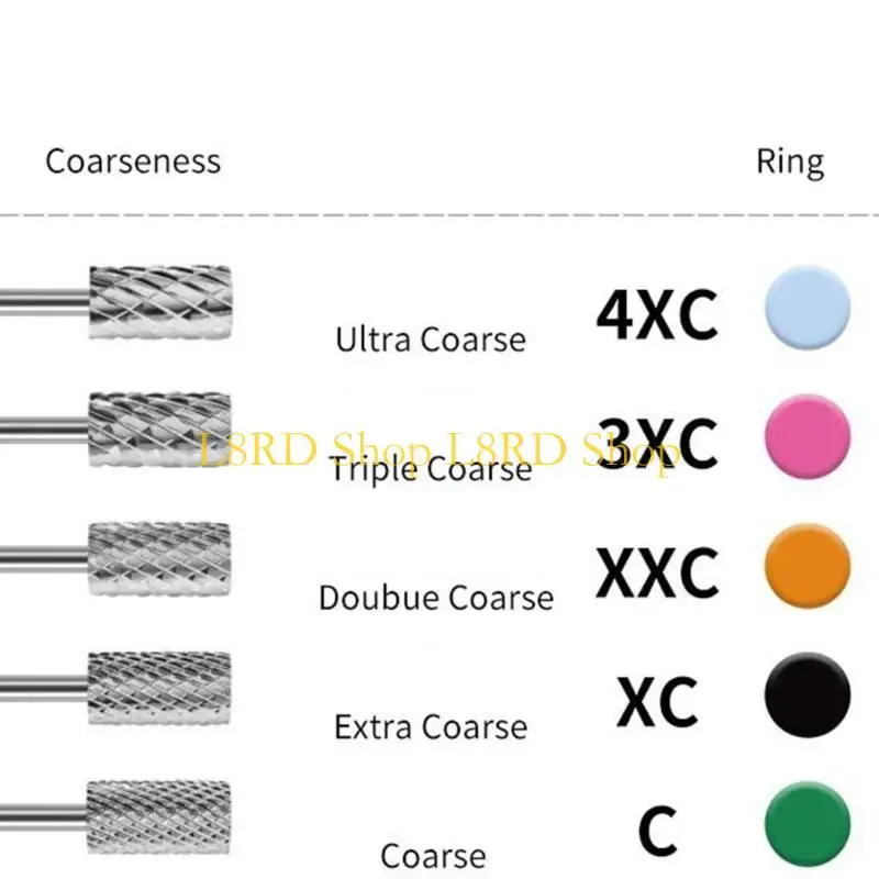 マニキュアリムーバーネイルファイル用ペディキュア用のL8RD電気ミリングカッターネイルドリルビット
