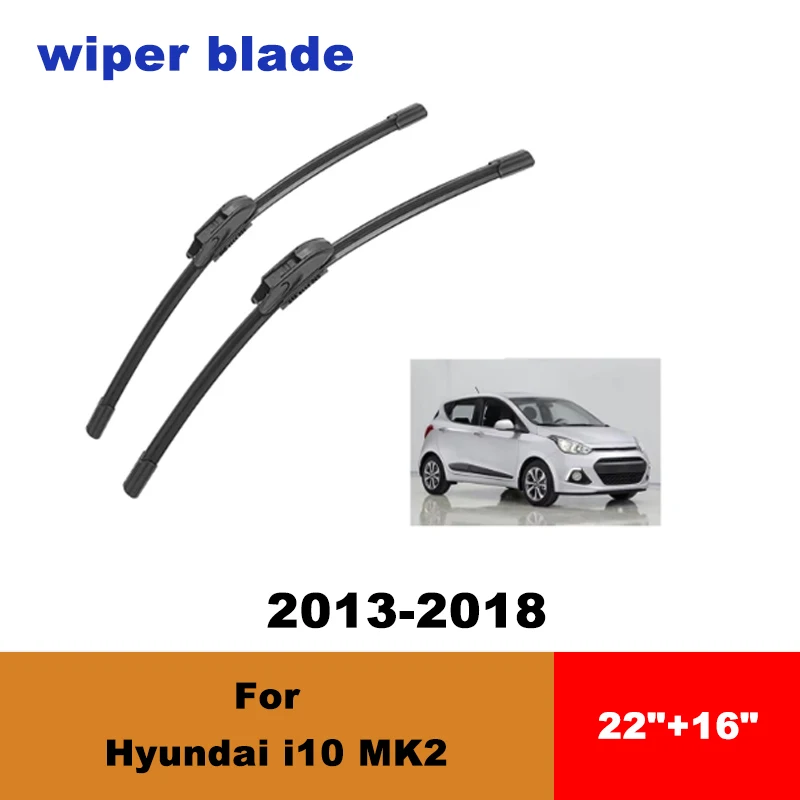 

For Hyundai i10 MK2 2013-2018 car front wiper blades silent wiper blades soft rubber windshield wipers accessories