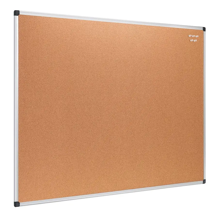 

Rectangular Bulletin Board, Cork Board for Wall, Vision Board for Classroom and Office, Aluminum Frame, 35 x 47, Brown