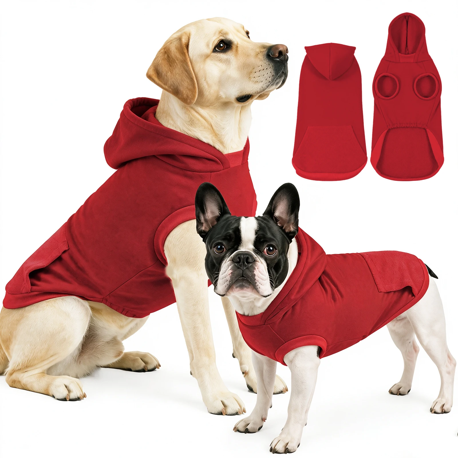 Sudadera navideña sin mangas para perros, sudadera cálida para mascotas, ropa de invierno para cachorros, para perros pequeños, medianos y grandes, Bulldog Francés, Labrador