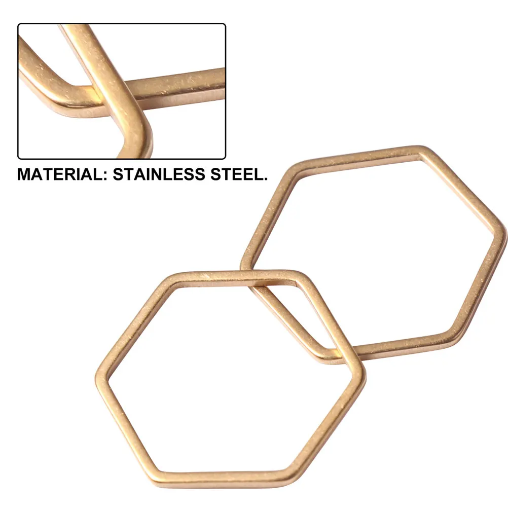 

30 шт. шестиугольных подвесок из нержавеющей стали, стильные аксессуары для изготовления украшений своими руками, подвески для ожерелья и браслета, декор