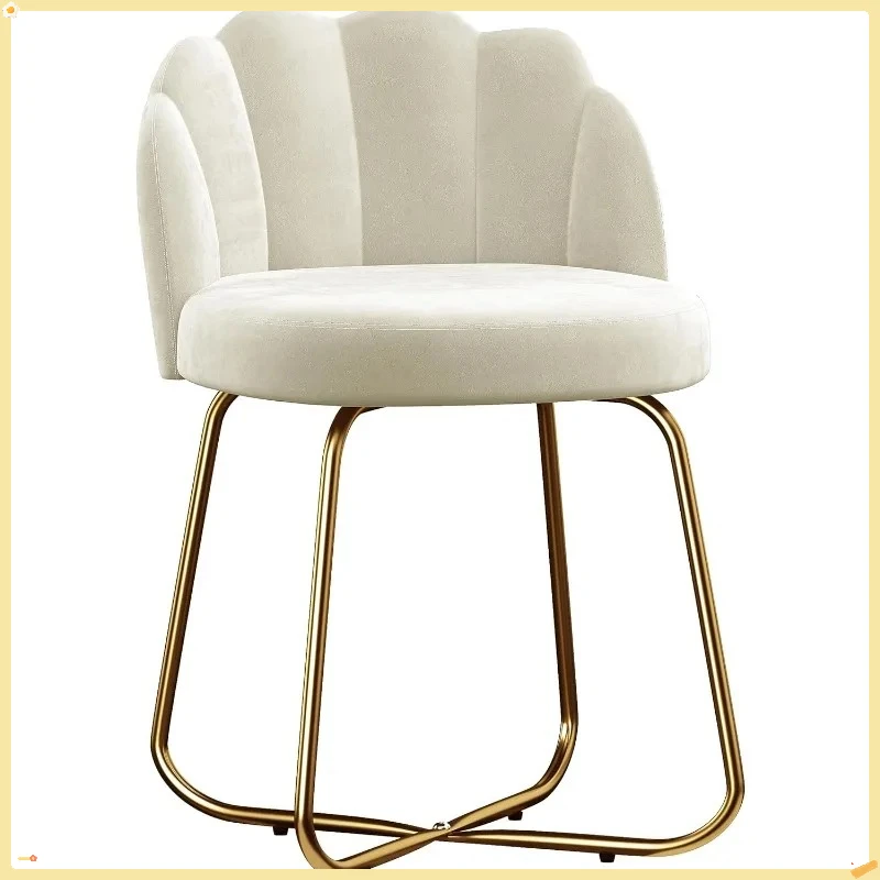 مقعد أبيض مع مسند ظهر، مقعد مكياج محمول للنساء والفتيات، أثاث غرفة نوم الحمام، مقعد للمكياج #1