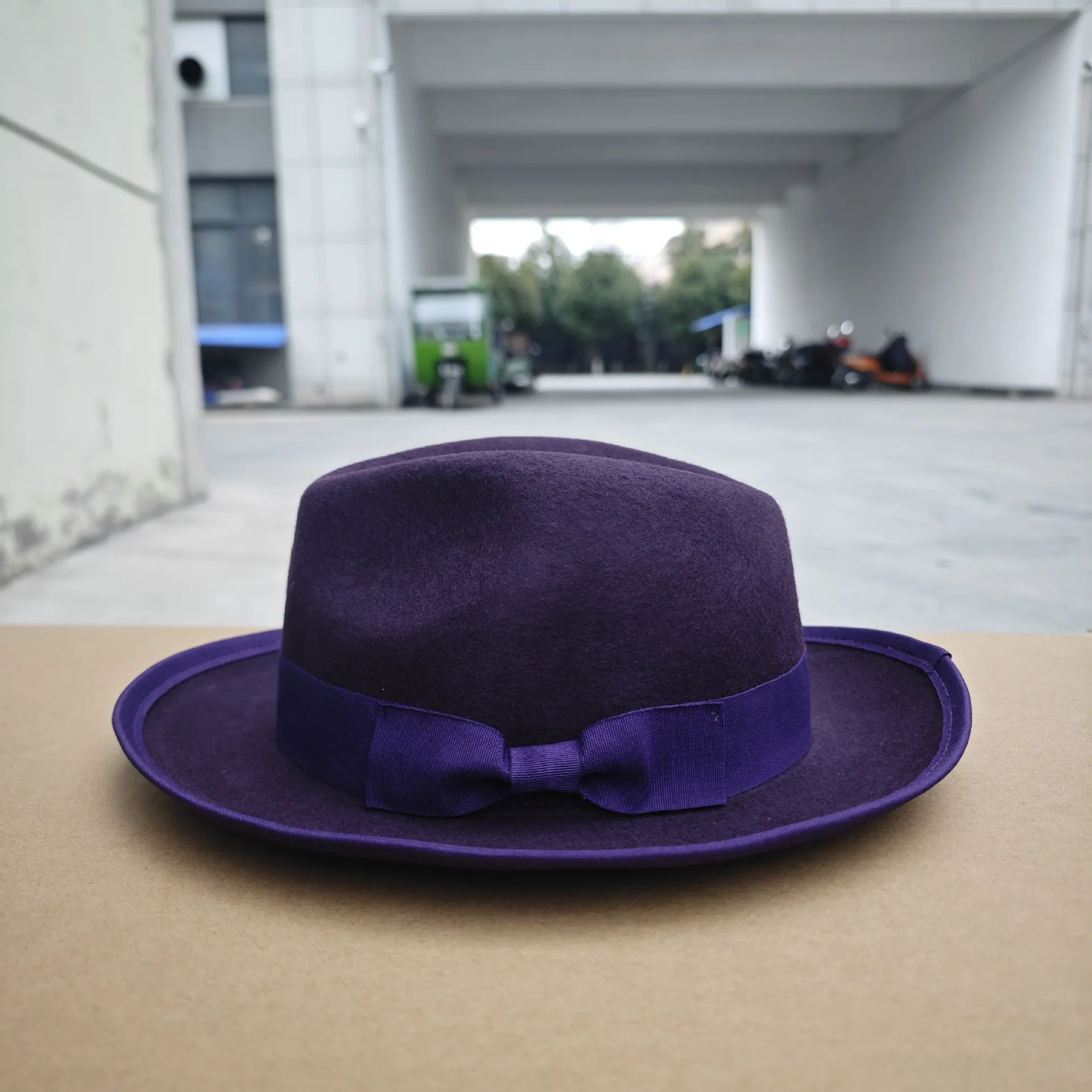 

European and American Men's Bow-Knot Ribbon Wool Hat