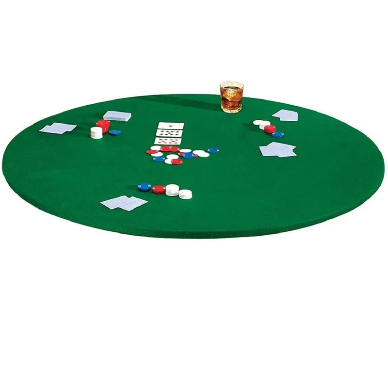 Felt Card Table Cover Round Tablecloth For Poker Table Mahjong Game Table Tablecover Elastic Card Game Table Protector ZG09