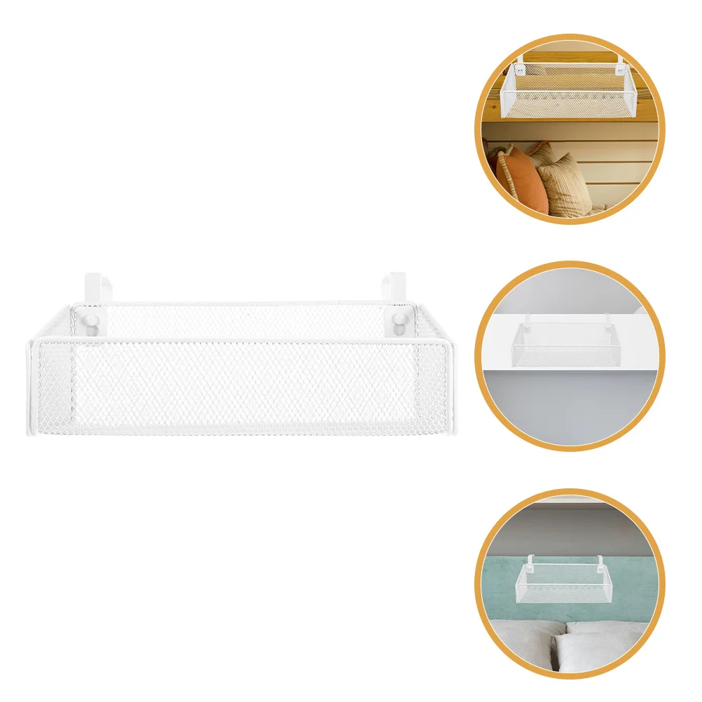 

Metal Mesh Bedside Organizer Hanging Storage Basket for Bed Room Essentials Compact Dorm and Office Use Multi-Function Phone