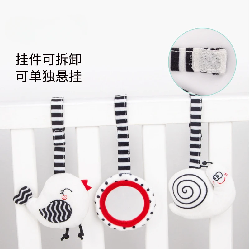 Newborn Black and White Visual Training Soothing Baby Plush Toys Pendant Baby  Toddler Toys