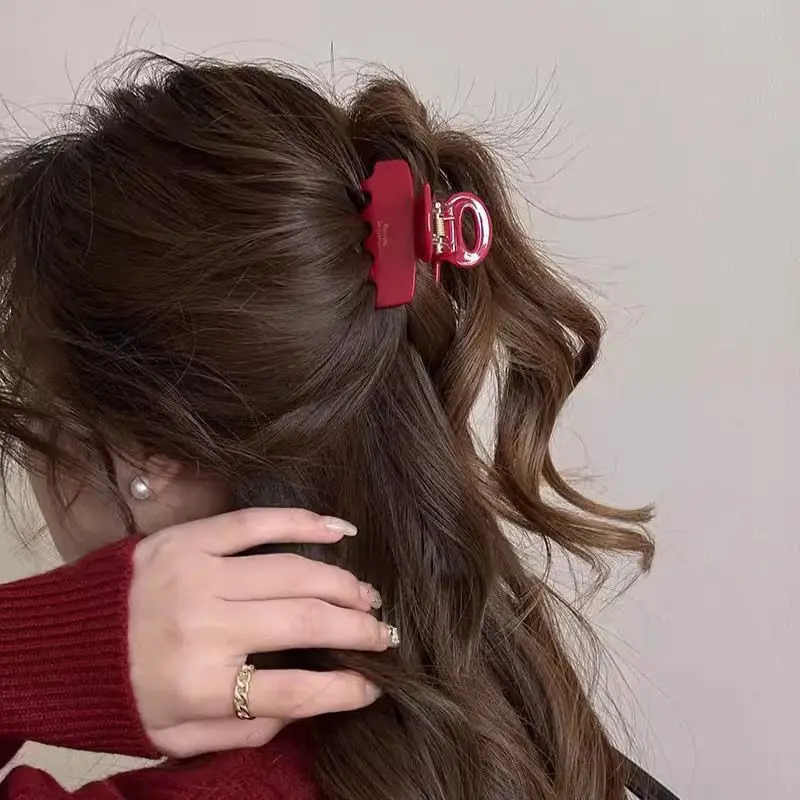 

Винтажные ацетатные когти для волос среднего размера, прямоугольные заколки в виде акулы-дракона, зажимы для волос, женские аксессуары для волос, заколки для волос