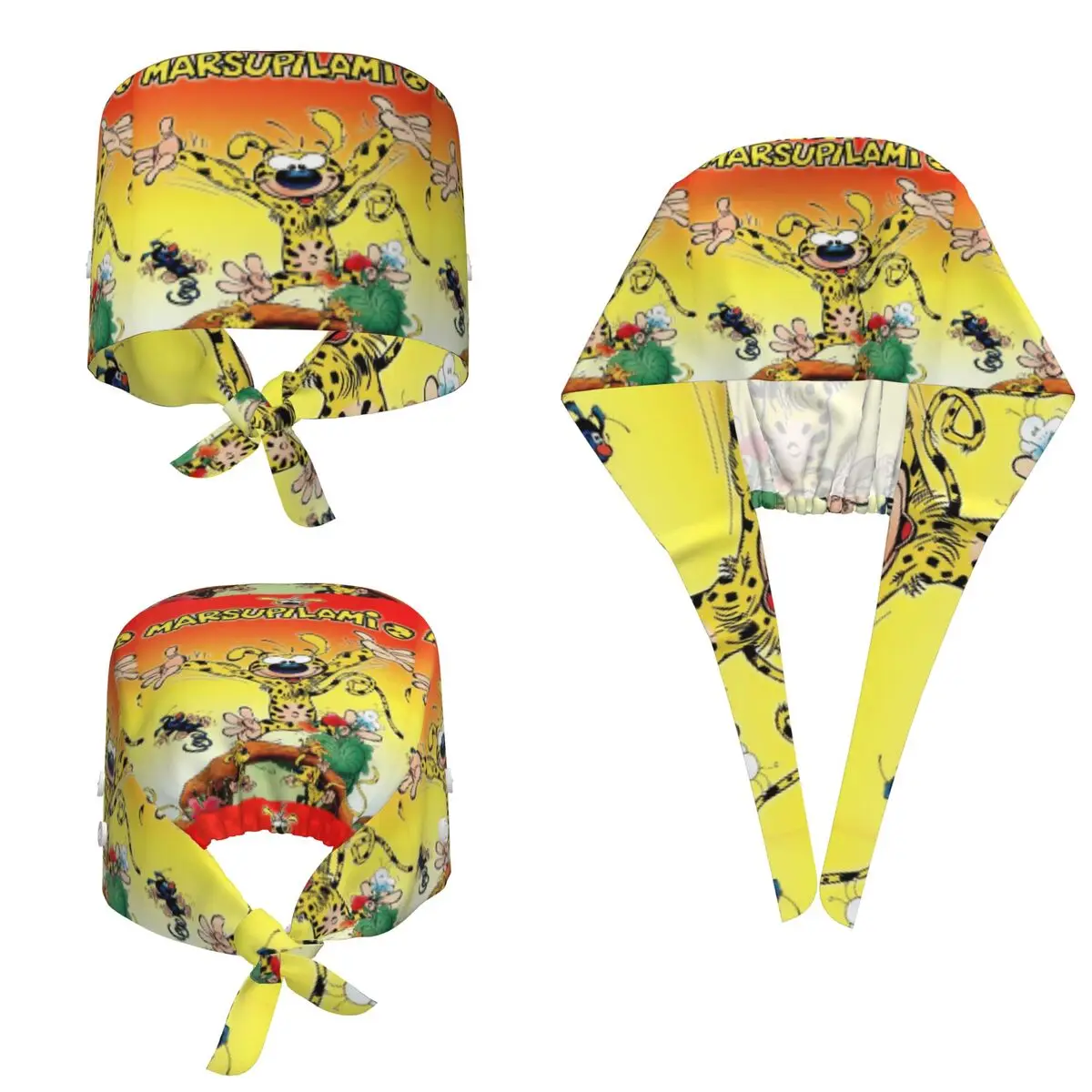 Art - Marsupilami Cartoon Anime Scrub Hat Doctor Working Surgical Cap Men Women Adjustable Nursing Caps for Dentist