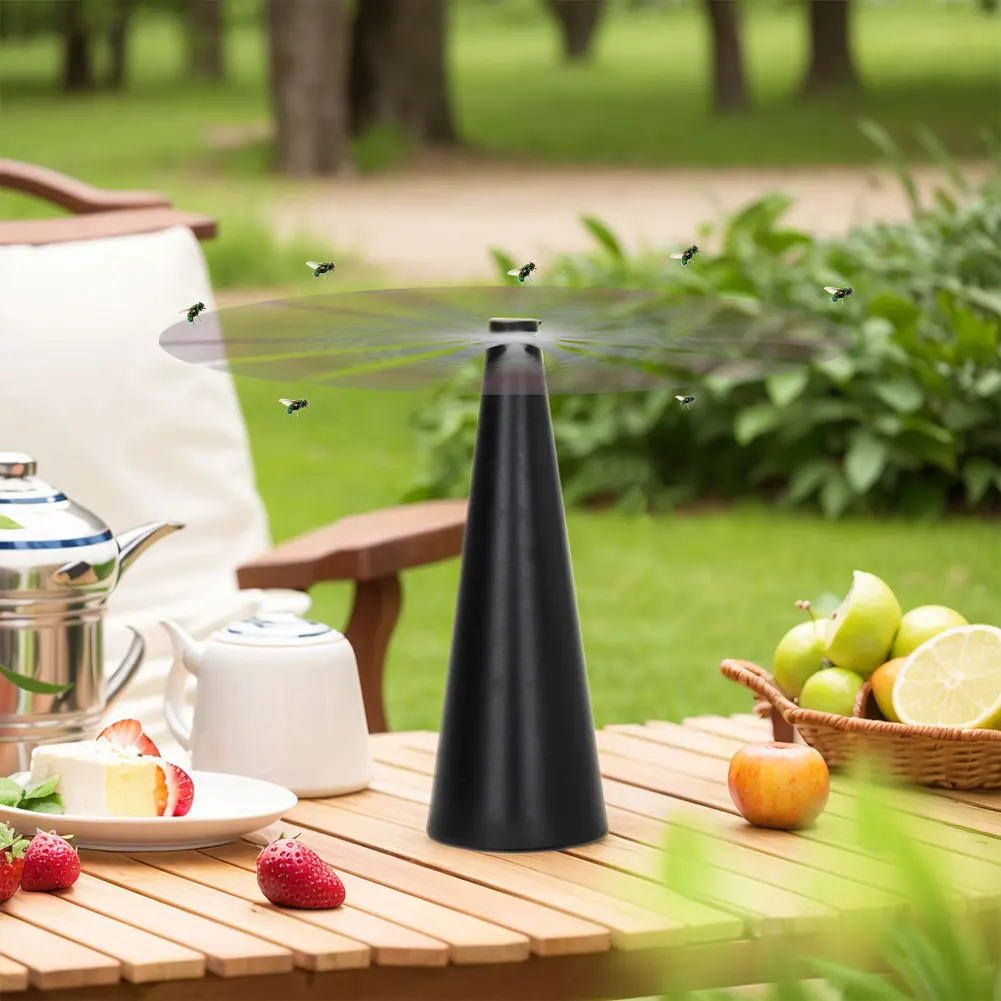 2 ชิ้น Fly แฟนสําหรับโต๊ะที่มีใบมีดโฮโลแกรมพัดลมอาหารแบบพกพาพัดลมปิกนิกกลางแจ้งสําหรับร้านอาหาร Party Home Outdoor Dinner