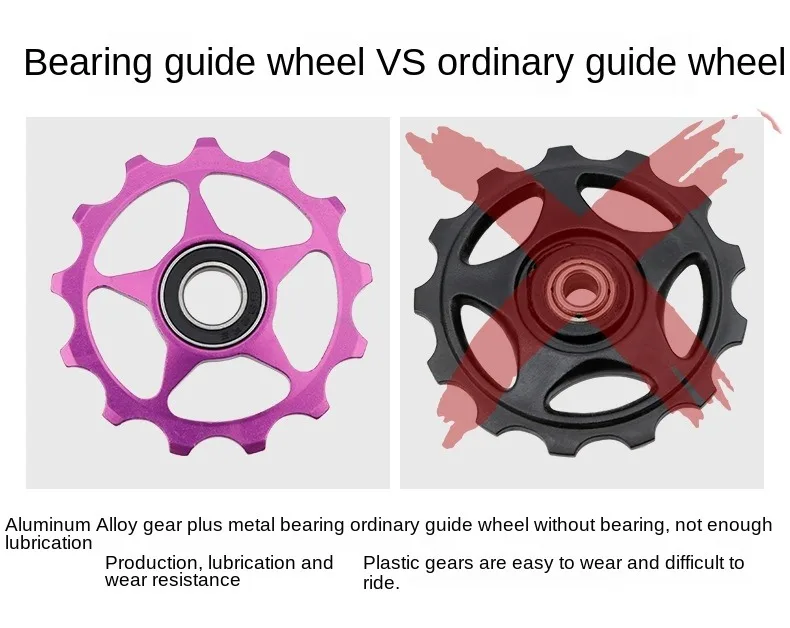 MEROCA 2 stücke MTB Rennrad Schaltwerk Pulley Set Fahrrad Jockey Guide Rad Unterstützung 8-11 Geschwindigkeit 11T 13T für Shimano Sram – Detail 4