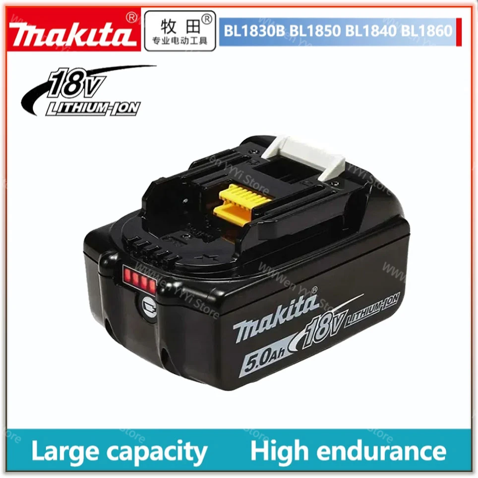 

5.0Ah Makita-100% Original 18V Rechargeable Power Tool Battery BL1830 BL1850 BL1840 BL1860 BL1815 Replaceable LED Lithium-ion