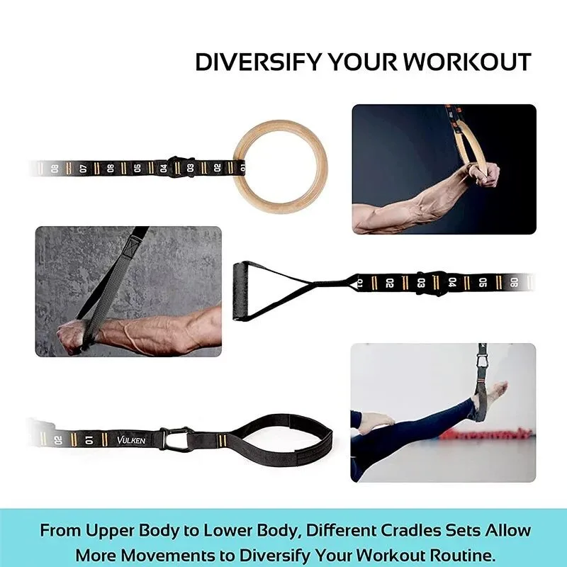 Wood Gymnastic Rings Adjustable Birch Hand Grips For Home Workout Commercial Fitness Training Body Strength