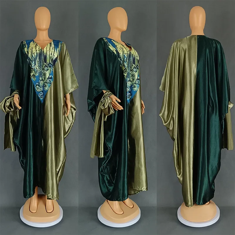 Abayas-Robe de Soirée en Satin pour Femme, Caftan Marocain, Boubou Africain, Djellaba, Dubaï, Mode Musulmane, 2024