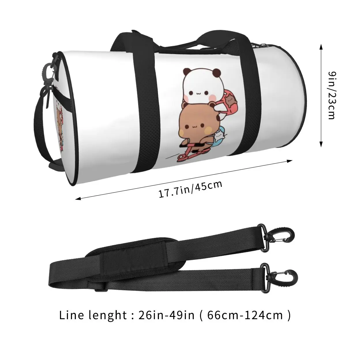 Bear And Panda Bubu Dudu Balloon Large Duffle Gym Bag Waterproof Duffle Travel Bags Handbags Fitness bag view 2