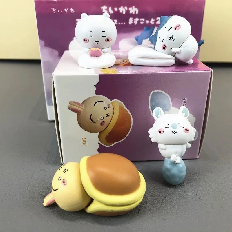 

Anime Cartoon Chiikawa Usagi Hachiware Momonga Sleep Series Kawaii Model Blind Box Toys Collection Ornaments Decoration Gifts