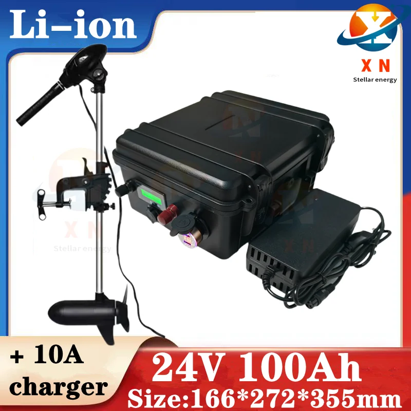 24v 100ah Li-ion battery pack 24V lithium battery pack 100Ah waterproof battery rechargeable for boat motor,inverter