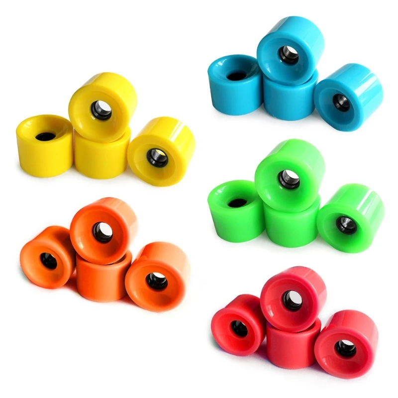 Y1UB 4Pcs Roller Skating Skateboards Wheel Soft with Bearings Longboards Skateboards 78A Skateboards Part