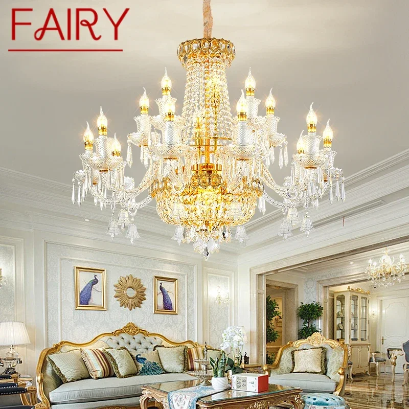 FAIRY Contemporary Luxury Crystal Pendent Lamp European Living Room Restaurant Bedroom Villa Hotel Duplex Staircase Chandelier