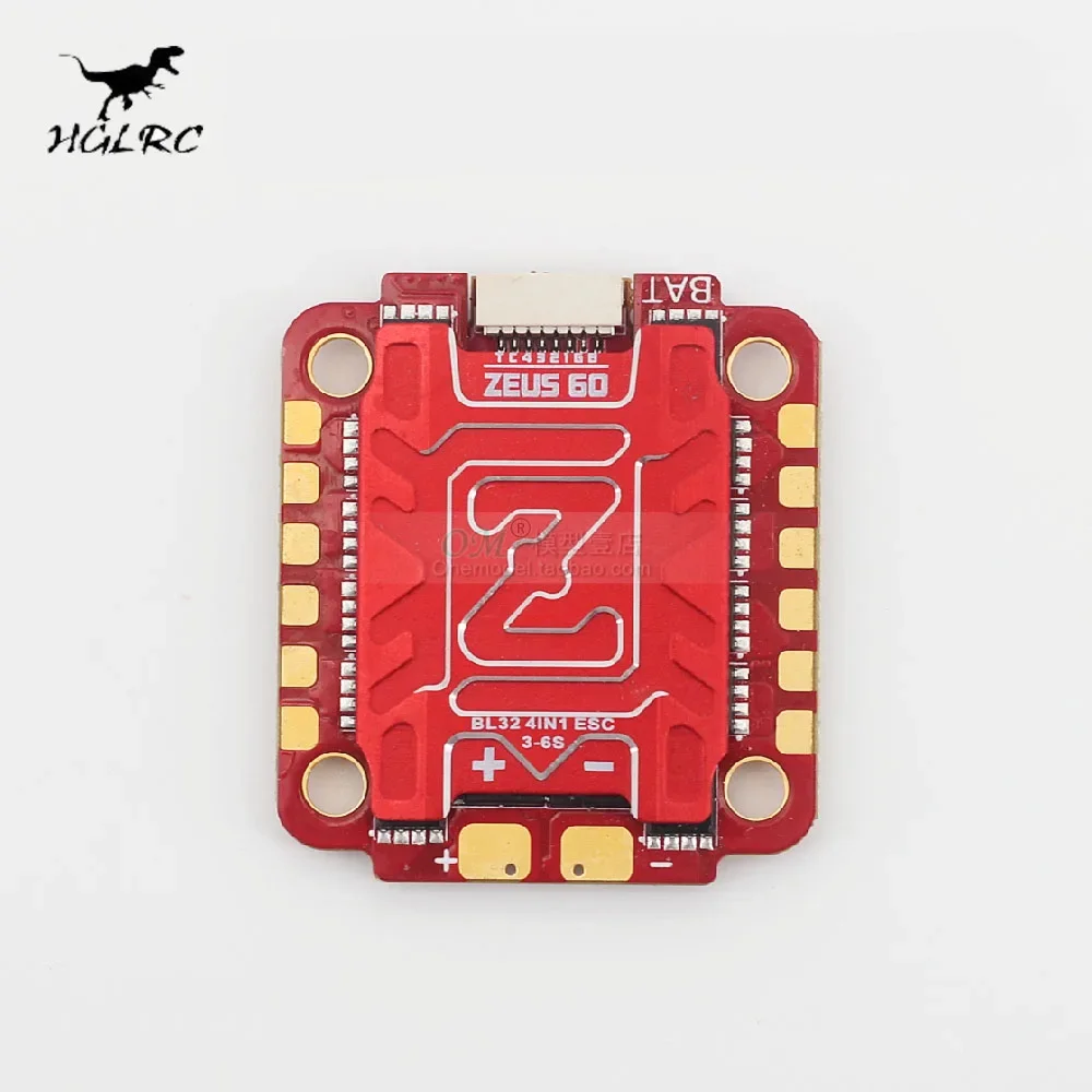 

HGLRC Zeus 60A 4in1 ESC BLHELI32 3-6S LIPO DSHOT1200 30.5X30.5mm for Zeus F760 STACK FPV Freestyle Drones DIY Parts