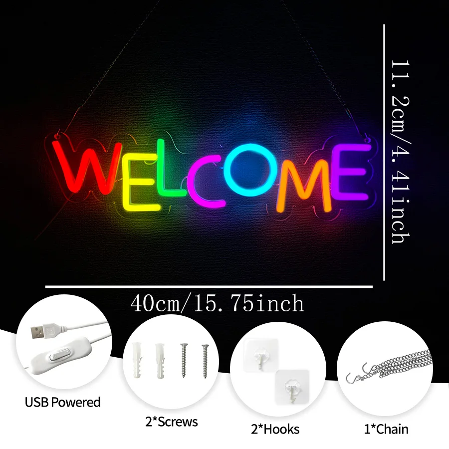 Welcome To My World Neon Sign for Wall Decor Custom Light Up   Home Party Decor LED Neon Signs Large Backdrop   Girls Boys Gift