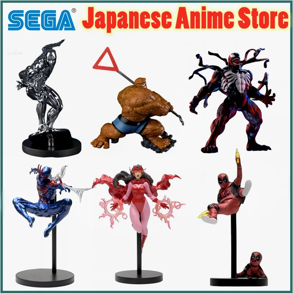 Original Marvel SEGA Spider Man Capitán América Gwen el joker bruja escarlata Harley quinn imán Anime figura colección de acción