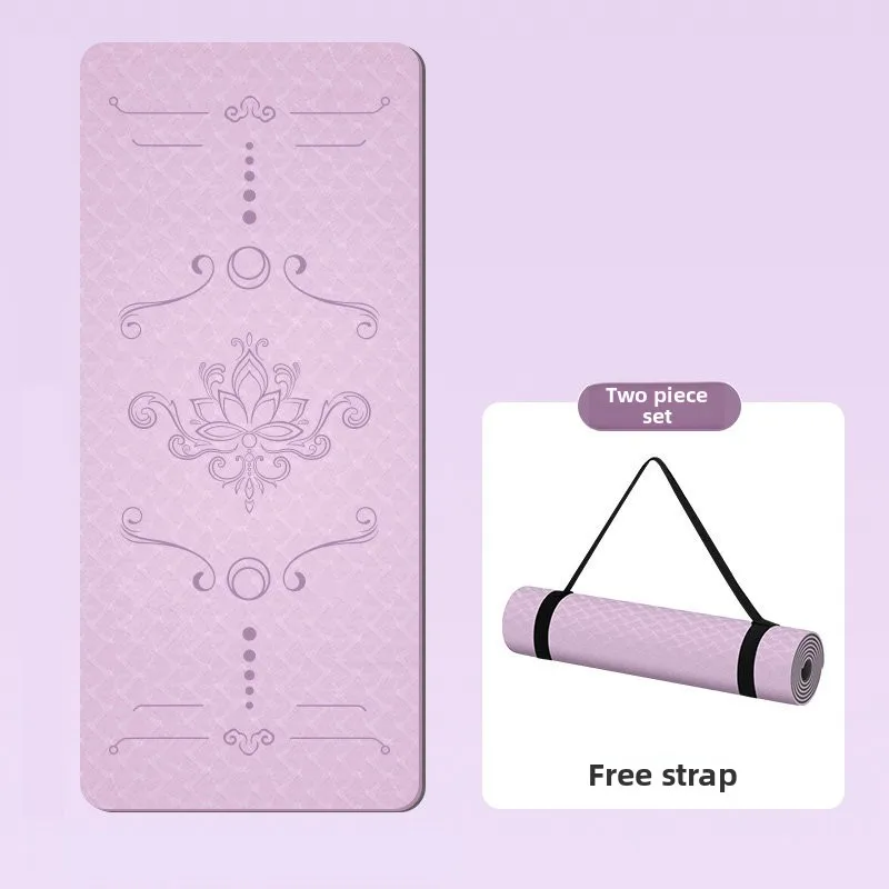 Extra Wide TPE Yoga Mat Thick Non Slip Fitness Mat Home Quiet Dance Jump Rope Exercise Mat Gymnastics Mat Workout Mat Yoga