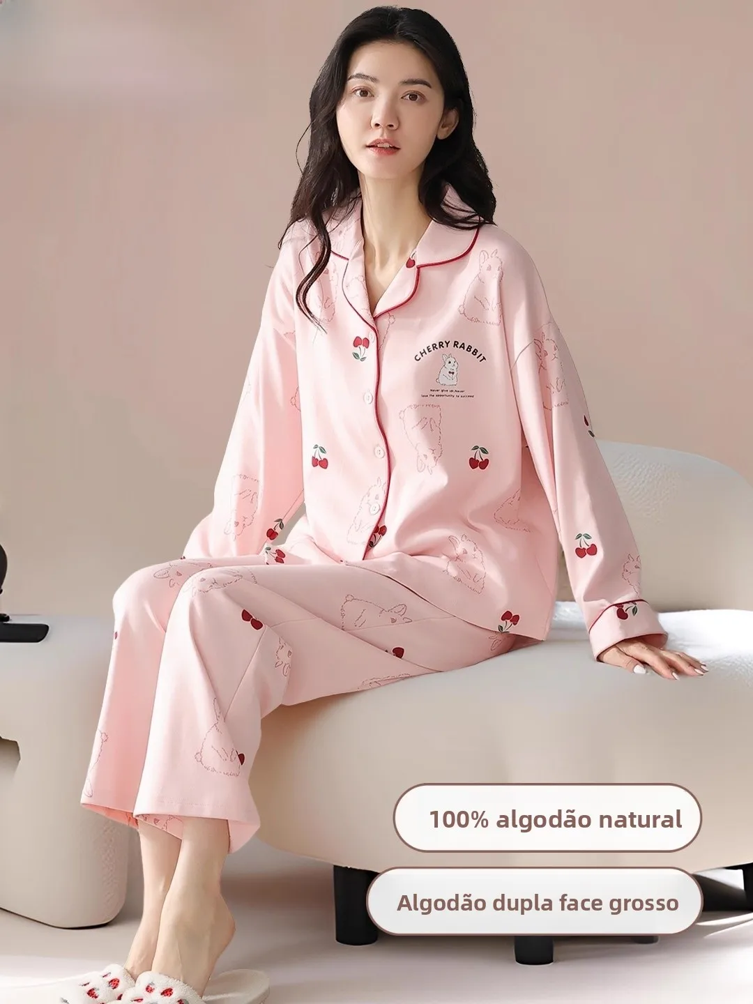 pyjama-fenteng-care-en-pur-coton-a-manches-longues-pour-femme-–-confortable-et-respirant-ideal-pour-le-printemps-et-l'automne-parfait-pour-les-climatisations