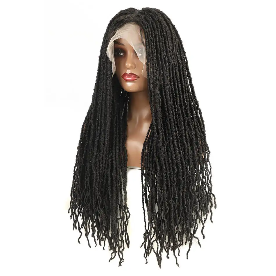 Nu Locs Synthetic Crochet  Full Lace Faux Locs Wig with Baby Hair Lace Front Nu Locs Wig Synthetic Knotless Twist Dreadlock Wig