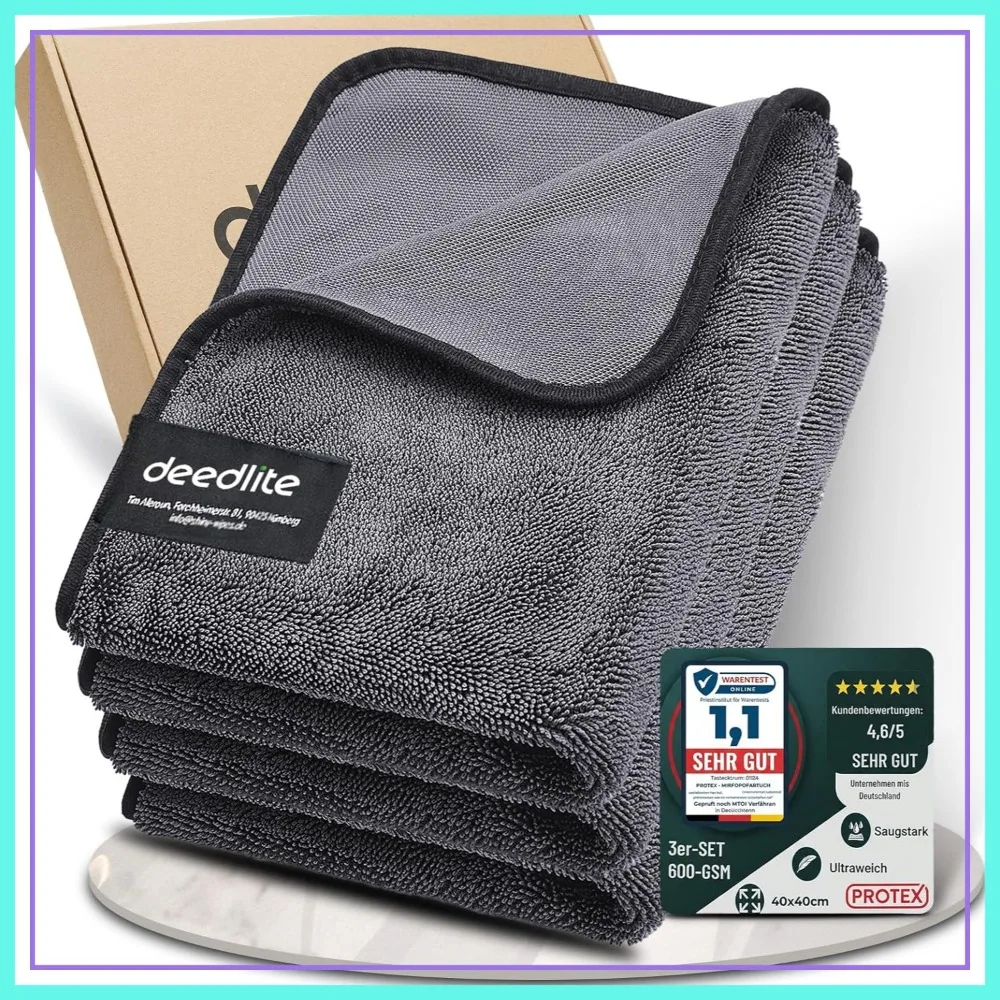 

Ultra Absorbent Microfiber Drying Towel, Large Car Wash Cloth, Streak-Free, Reusable