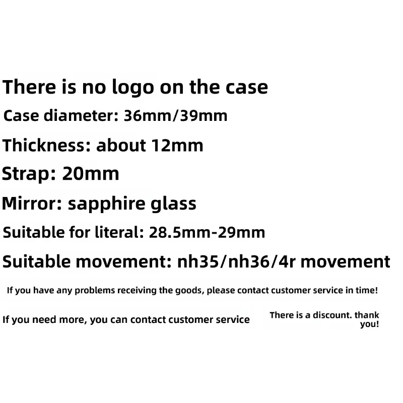 Log Room Case 36/39MM Dog Teeth Ring Oyster Round Edge Watch Case Sapphire Glass for NH35 Movement