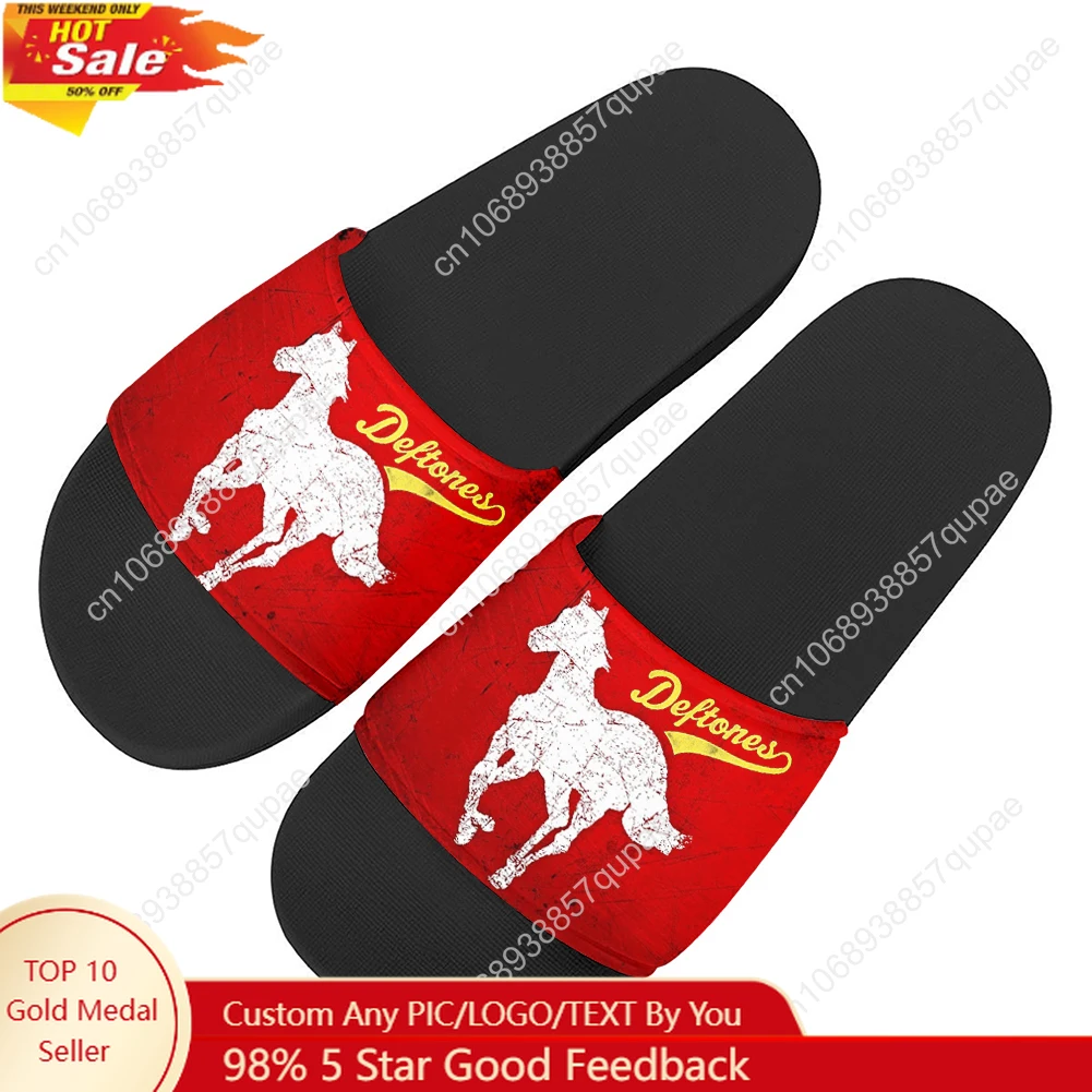 

Deftones Metal Rock band Slippers Home Water Shoes Mens Womens Teenagers Outdoor Beach Pool Sandals Custom Summer Slipper