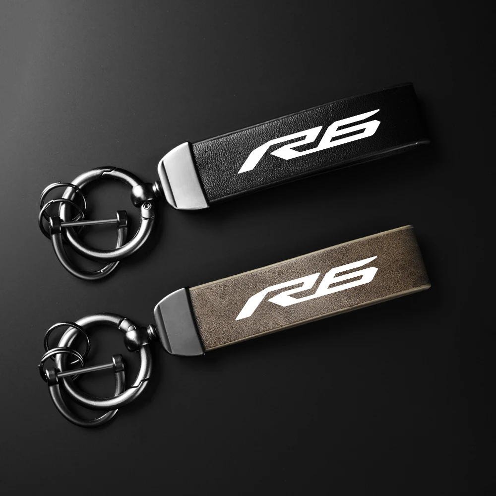 Llavero para yamaha YZF R6 YZF-R6 YZFR6 YZF-R6 2016-2020, llavero de cuero de alta calidad, soporte para llaves de moto, llavero de cuero de carbono