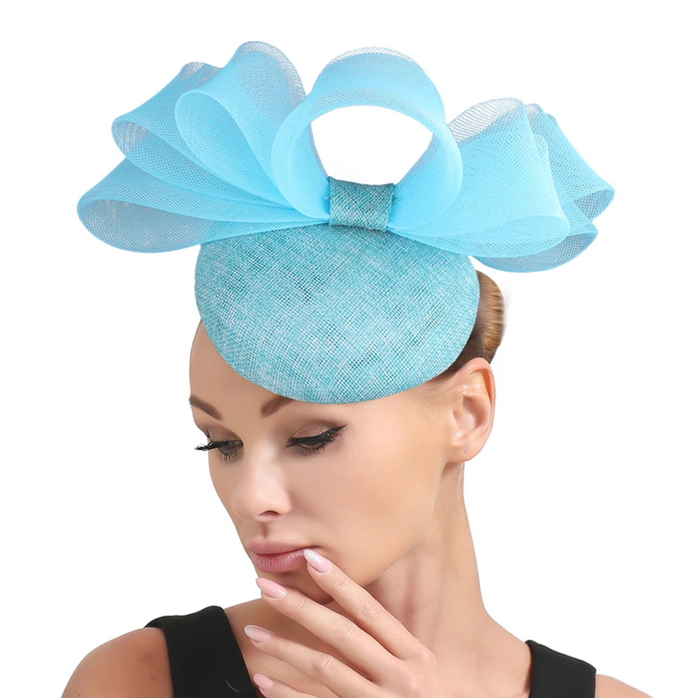 

Modern Formal Top Hat For Ladies With Bow Hair Accessories Ladies Headwear Hairpin Elegant Sinamay Fascinators Occasion