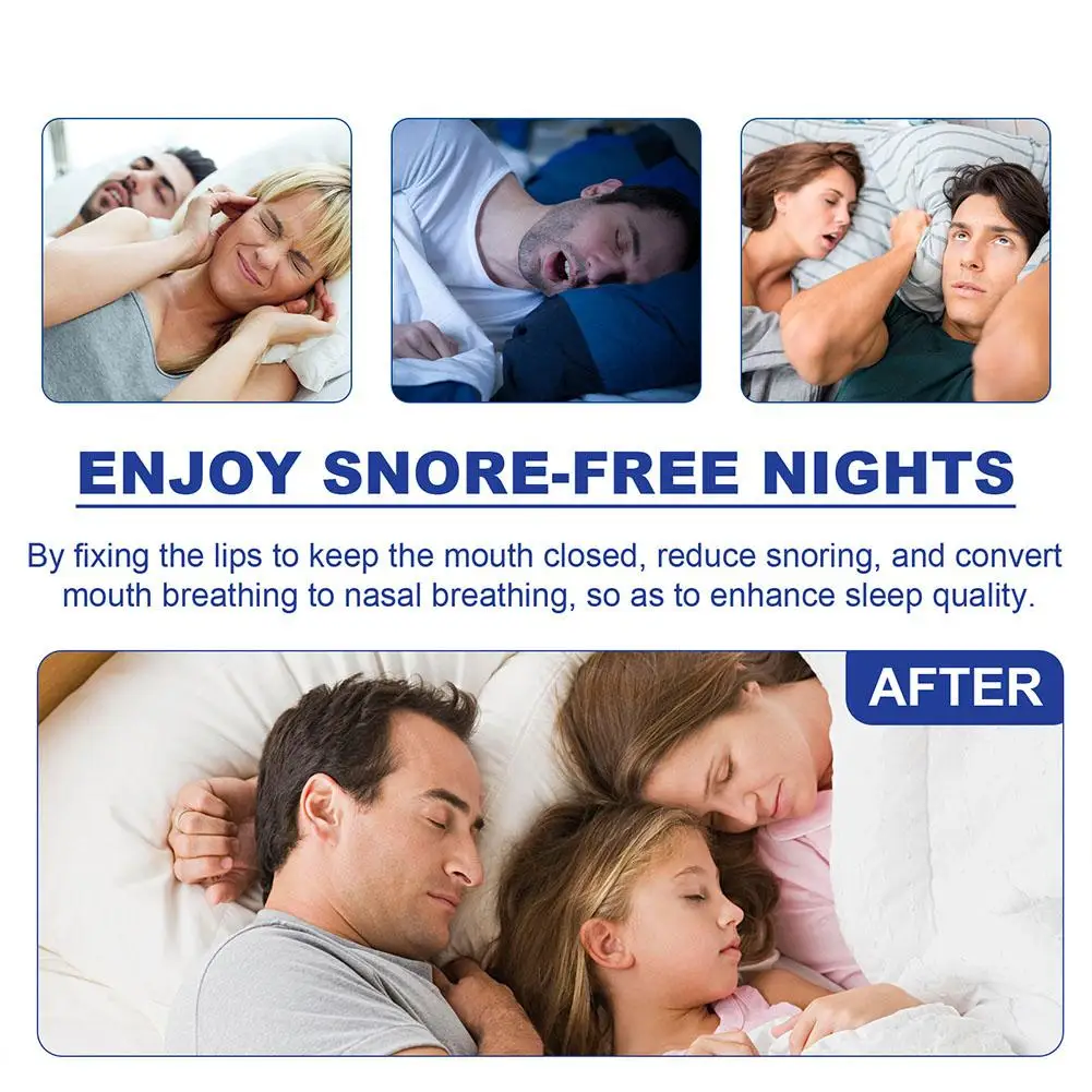 30pcs Anti-snoring Sleeping Patch Mouth Tape Sleep Strip For Men Women Improve Sleep Mouth Stickers Health Care