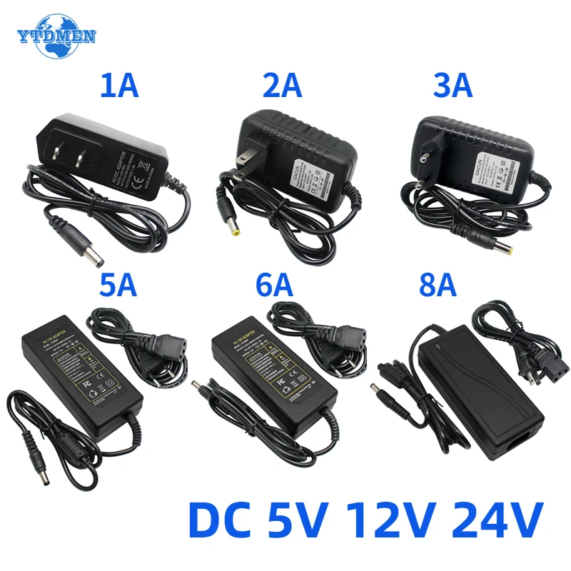 Universal AC Adaptor 12V 2A Charger Power Supply Adapters DC 5V 24V 1A 3A 5A 6A 8A Adaptor Charger For LED Strip CCTV EU US Plug